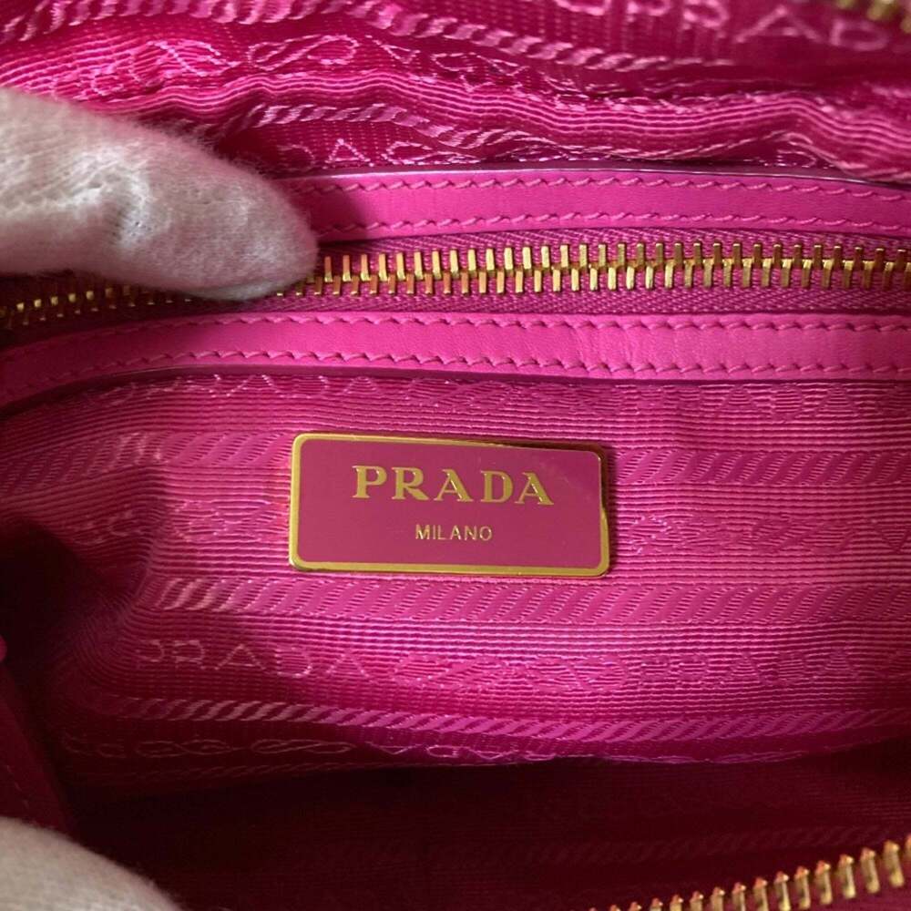 PRADA Pink Canvas Shoulder Bag - Picture 7 of 12